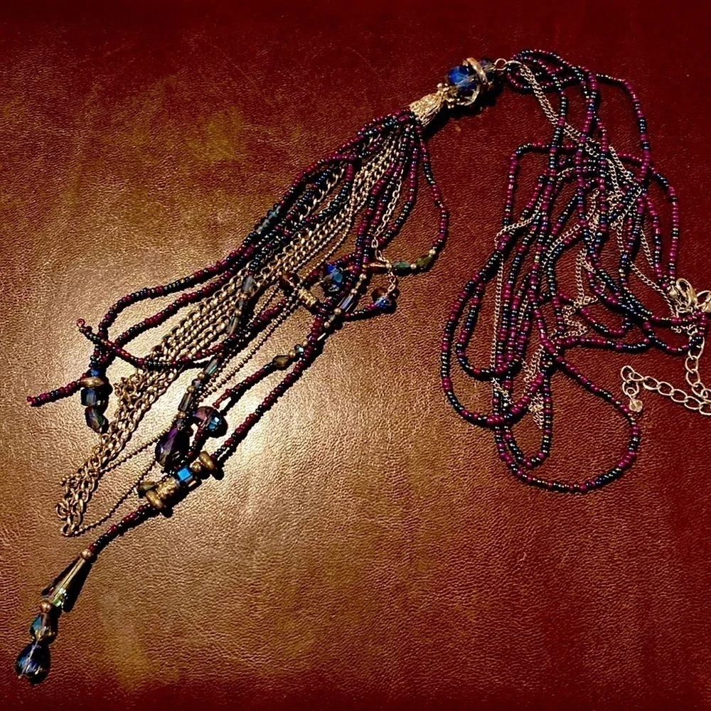 BREATH taking Triple strand necklace with long tassels